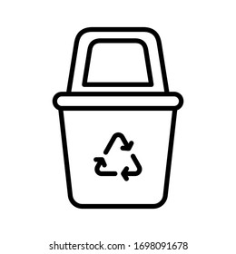 garbage trash simple line icon vector illustration