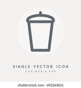 Garbage, trash, trashcan, bin, basket and delete vector icon. Single pictograph object. Use for web site or app.