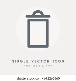 Garbage, trash, trashcan, bin, basket and delete vector icon. Single pictograph object. Use for web site or app.