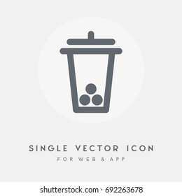 Garbage, trash, trashcan, bin, basket and delete vector icon. Single pictograph object. Use for web site or app.