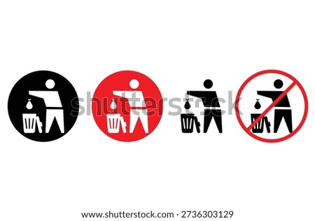 Garbage trash waste icon. Trash icon vector. Disposable icon.