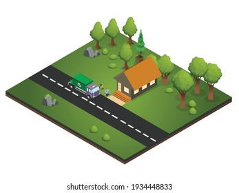 Concepto vectorial isométrico 3D para banner, sitio web, ilustración, página de aterrizaje, volante, etc.