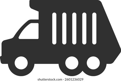 Garbage truck black sign icon vector illustration