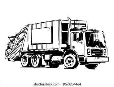 garbage truck vector art