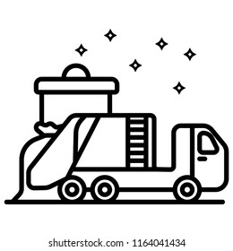 Garbage truck and garbage can