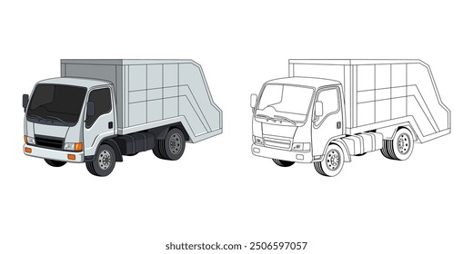 Garbage Truck Cartoon Design Illustration vector eps format suitable for your design needs logo illustration animation etc