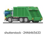 Garbage Truck Cartoon Illustration Vector