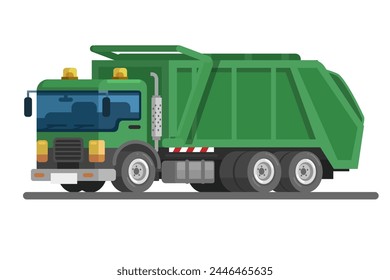 Garbage Truck Cartoon Illustration Vector
