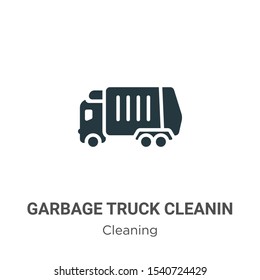 Garbage truck cleanin vector icon on white background. Flat vector garbage truck cleanin icon symbol sign from modern cleaning collection for mobile concept and web apps design.