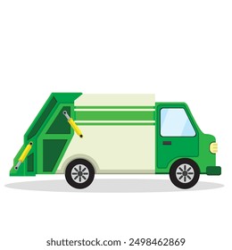garbage truck concept illustration, flat style vector illustration.