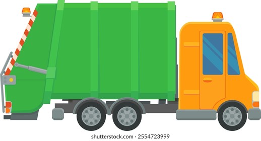 Garbage truck in flat design style (cut out)