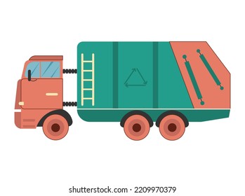 Müllwagen. Flache Vektorgrafik