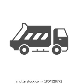 Garbage truck glyph icon or urban service car