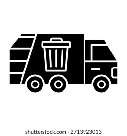 Ilustración vectorial de icono de glifo de camión de basura