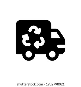 garbage truck with garbage goes to the landfill. waste recycling. vector dump truck isolated on white background.