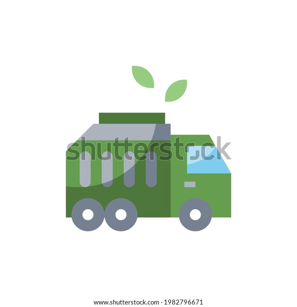garbage truck\
with garbage goes to the landfill. waste recycling. vector dump\
truck isolated on white\
background.