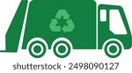 Garbage truck icon. Garbage car recycle sign. Recycle truck symbol. flat style.
