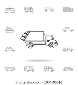 garbage truck icon. Detailed set of transport outline icons. Premium quality graphic design icon. One of the collection icons for websites, web design, mobile app on white background