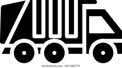 Ilustración vectorial de glifo de icono de camión de basura