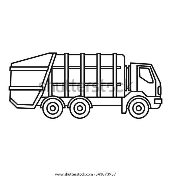 Garbage Truck Icon Outline Illustration Garbage Stock Vector (Royalty ...