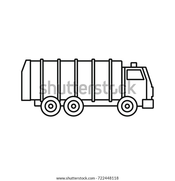 Garbage truck icon.\
outline illustration of Garbage truck vector icon for web isolated\
on white background