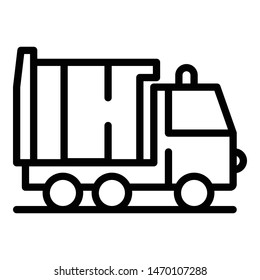 Garbage truck icon. Outline garbage truck vector icon for web design isolated on white background