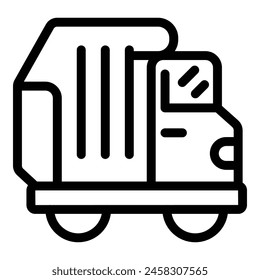 Garbage truck icon outline vector. Waste transport machinery. Trash management vehicle