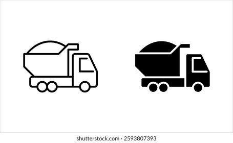 Garbage truck icon set. Garbage car recycle sign. vector illustration on white background
