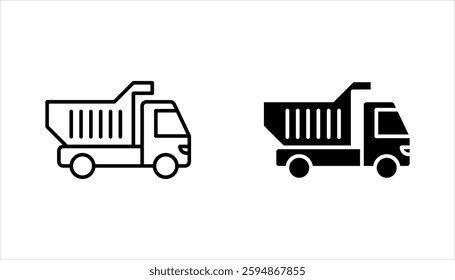 Garbage truck icon set. Garbage car recycle sign. vector illustration on white background