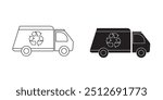 Garbage truck icon. simple sign from transportation collection. Garbage truck icon for logo, templates, web design and infographics.