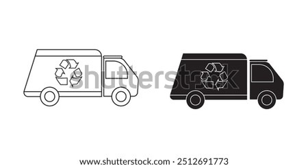 Garbage truck icon. simple sign from transportation collection. Garbage truck icon for logo, templates, web design and infographics.