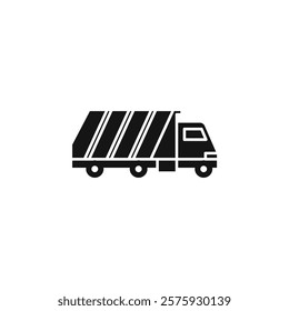 Garbage truck icon Simple thin line flat symbol