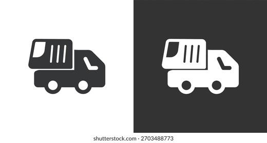 Garbage Truck icon. Solid glyph series icon