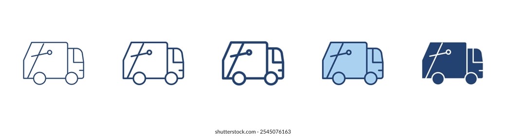 Garbage truck icon Symbol set collection