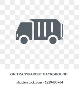 Garbage truck icon. Trendy flat vector Garbage truck icon on transparent background from Cleaning collection. 