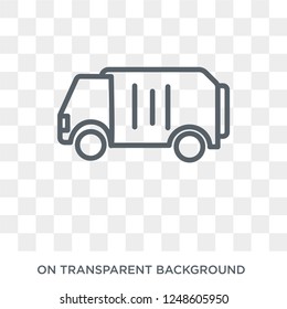 Garbage truck icon. Trendy flat vector Garbage truck icon on transparent background from Cleaning collection. High quality filled Garbage truck symbol use for web and mobile