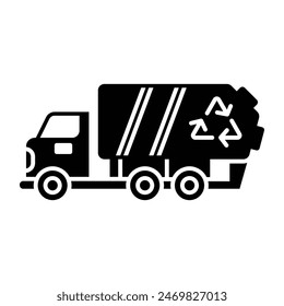 Plantilla de diseño de Vector de icono de camión de basura