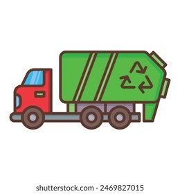 Garbage truck icon vector design template