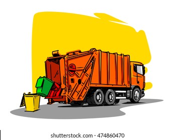 Garbage Truck Illustration