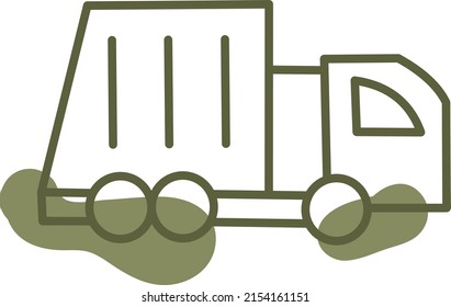 Garbage truck, illustration, vector on a white background.