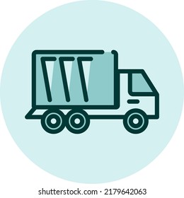 Camión de basura, ilustración, vector sobre fondo blanco.