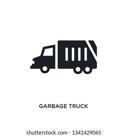 garbage truck isolated icon. simple element illustration from cleaning concept icons. garbage truck editable logo sign symbol design on white background. can be use for web and mobile