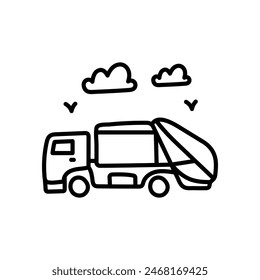 Garbage Truck isolated icon. vector illustration