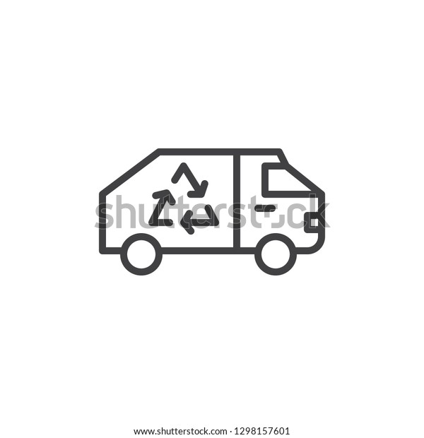 Garbage Truck\
line icon. linear style sign for mobile concept and web design.\
Recycling truck outline vector icon. Symbol, logo illustration.\
Pixel perfect vector\
graphics