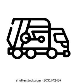 garbage truck line icon vector. garbage truck sign. isolated contour symbol black illustration