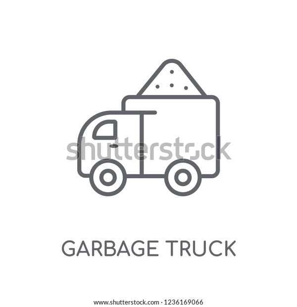 Garbage truck linear\
icon. Modern outline Garbage truck logo concept on white background\
from cleaning collection. Suitable for use on web apps, mobile apps\
and print media.