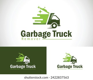 garbage truck logo creative design concept trash cleans organic