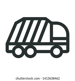 garbage truck - minimal line web icon. simple vector illustration. concept for infographic, website or app.