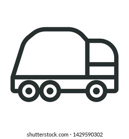 Garbage truck - minimal line web icon. simple vector illustration. concept for infographic, website or app.