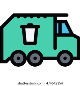 garbage truck outline icon